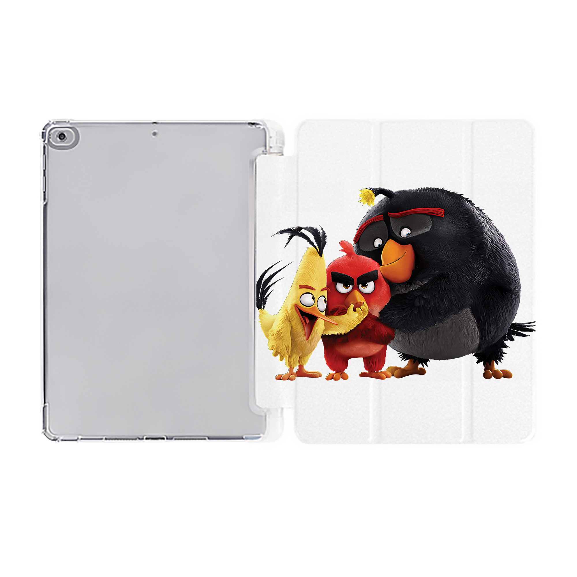 （画像用） Angry Birds アングリーバード IPad ケース ペン収納付き 三つ折りスタンド PUレザー×シリコン 対応機種9.5/10.5/10.9インチ